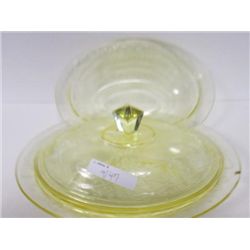 3 pc bowls and cover- depression glass