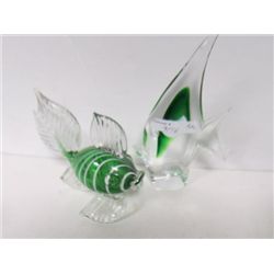 2 pc Murano glass fish