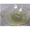 Image 1 : Gold etched flower open handle fruit bowl