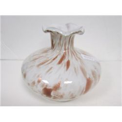 Art glass white glass with gold flaking design