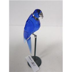 Swarovski blue parrot on stand silver trim