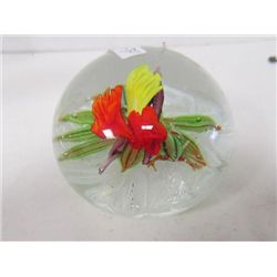 Large paperweight multi colored flower