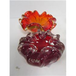 2 Murano glass candy dishes