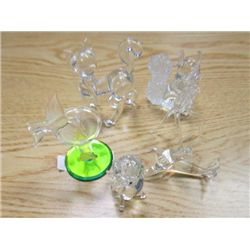 6 pc-assorted crystal animals not marked