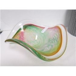 Murano glass tri corner candy dish