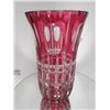 Image 1 : Cranberry cut to clear vase