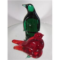 2 pc glass birds