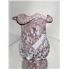 Image 1 : Spatter glass ruffled top vase