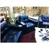 Image 2 : CONTEMPORARY 3 PICE BLACK LEATHER SOFA SET