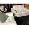 Image 1 : 3 PIECES WHITE LEATHER SOFA SET