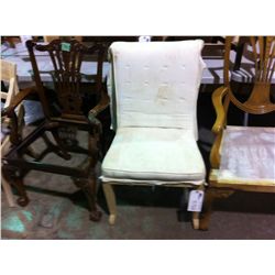 WHITE PADDED UNFINISHED SIDE CHAIR