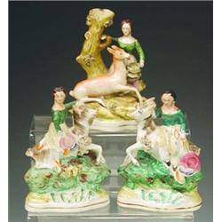 A pair of mid 19th century Staffordshire f...