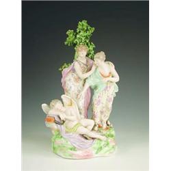 A late 18th century Derby group of two mai...