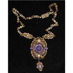 A 19th century silver gilt and enamel pend...