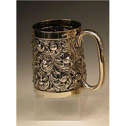A Victorian silver half pint mug by E S Ba...