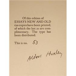 Huxley (Aldous) Essays Old and New, 1926 F...