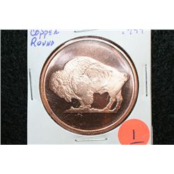 2011 Copper Round, .999 fine 1 oz.