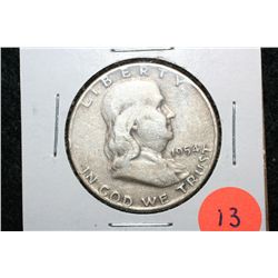 1954-D Ben Franklin half dollar