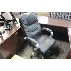 BLACK LEATHER HIBACK EXECUTIVE CHAIR