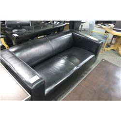 BLACK LEATHER 2 SEAT SOFA