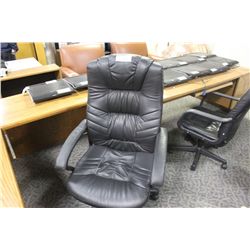 BLACK LEATHER HIBACK TILTER CHAIR