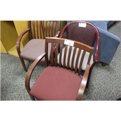 LOT OF 3 WALNUT ARM CHAIRS