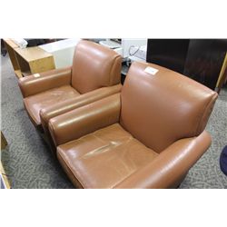 LOT OF 2 LEATHER CLUB CHAIRS