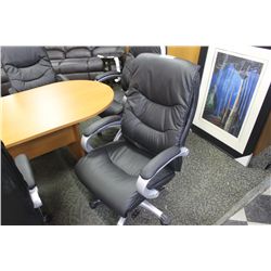 BLACK LEATHER EXECUTIVE HIBACK CHAIR