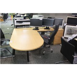 MAPLE P-TOP EXECUTIVE L-SHAPED DESK