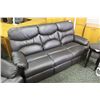 Image 1 : DARK BROWN LEATHER 3 SEAT SOFA