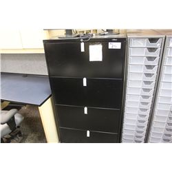 BLACK 4 DRW. LATERAL FILE CABINET