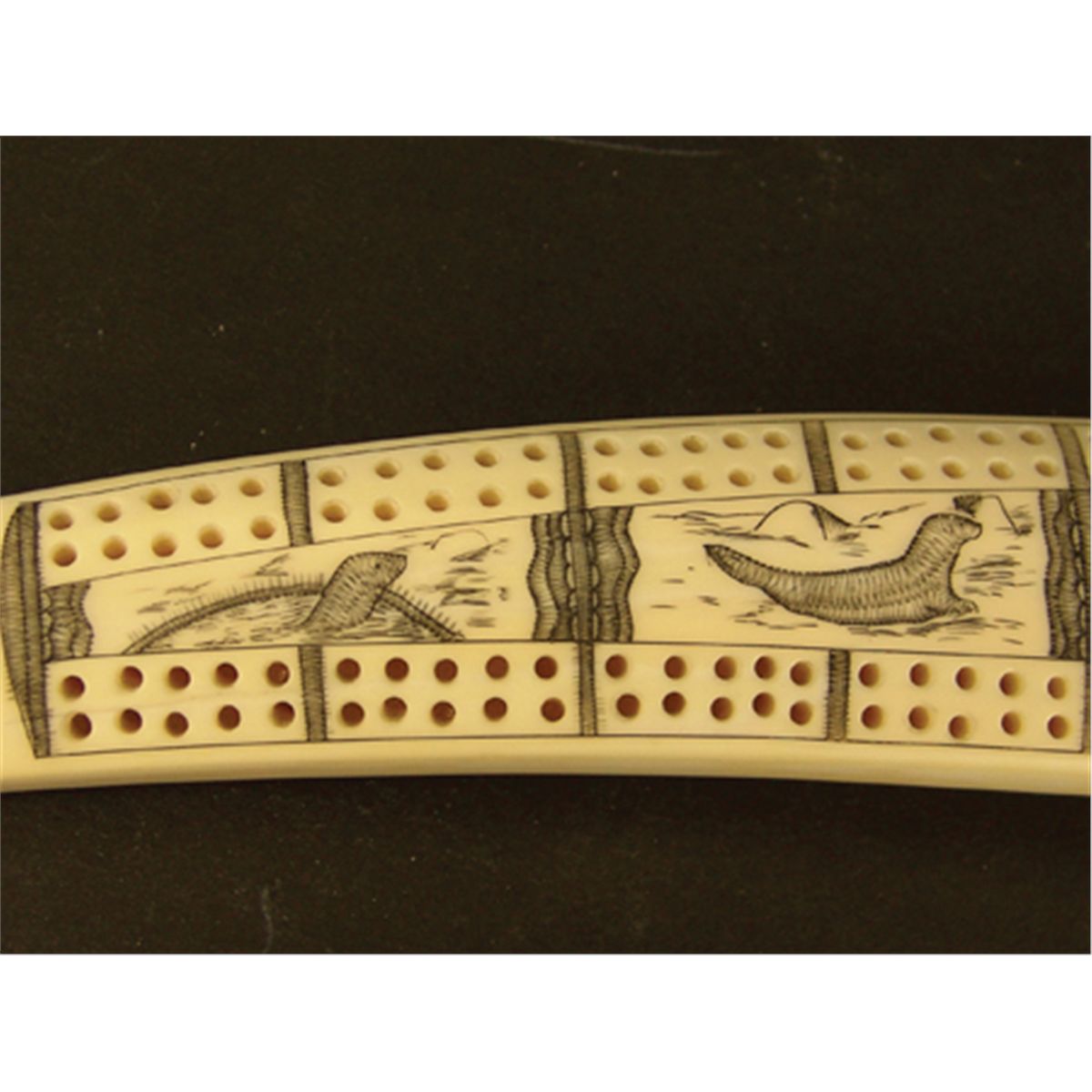 Eskimo Ivory Cribbage Board- Aloysius Pikonganna