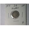 Image 1 : 1871 3 CENT NICKLE