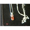 Image 2 : PLATNIUM OVERLAY SILVER MEXICAN FIRE PENDANT WITH CHAIN