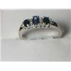 Image 1 : PLATNIUM OVERLAY SILVER BLUE SAPPHIRE RING SIZE 8