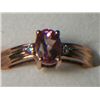 Image 1 : PINK TOPAZ RING SIZE 7 WITH SIMULATED DIAMONDS