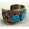 Image 2 : Navajo Sterling Silver Turquoise Nugget Bracelet