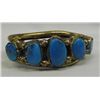 Image 2 : Navajo Turquoise Cabochons on Brass Bracelet