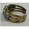 Image 4 : Navajo Turquoise Cabochons on Brass Bracelet