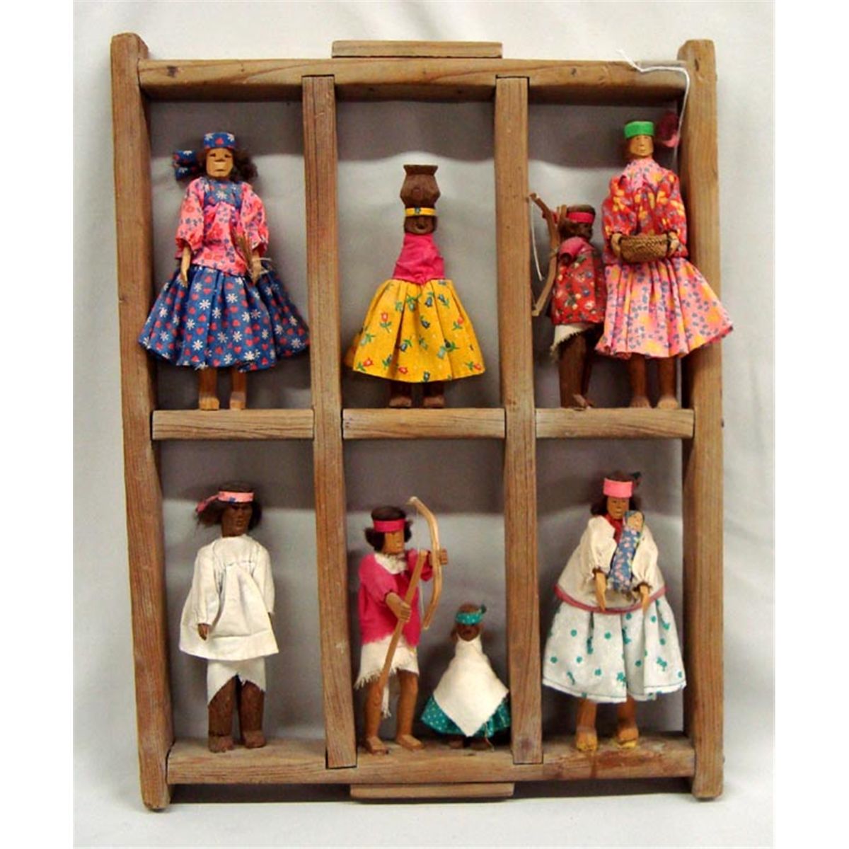 Tarahumara Indian Wooden Doll Collection Display Tarahumara Indian Wooden Doll Collection Display