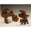Image 1 : Five Bavarian carved wood bears, one surmo...