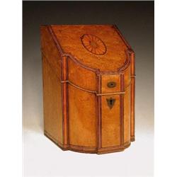 An Edwardian burr maple stationery box mod...