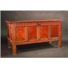 Image 1 : A Charles II oak coffer, the rising rectan...