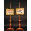 Image 1 : A pair of early Victorian walnut pole scre...