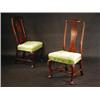 Image 1 : A pair of George I walnut dining chairs, e...