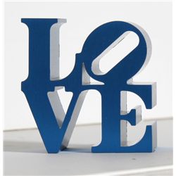 Robert Indiana, LOVE - Blue, Aluminum Sculpture