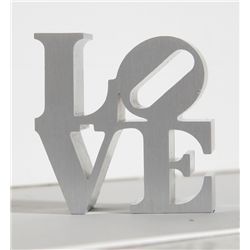 Robert Indiana, LOVE - Silver, Aluminum Sculpture