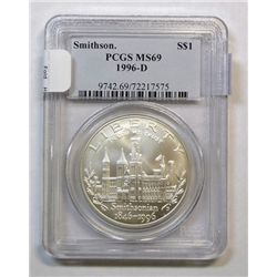 1996-D Smithsonion Commemorative Silver Dollar PCGS MS69