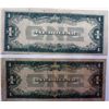 Image 2 : 2 funny back silver certificates  1928A  fine