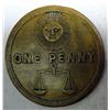 Image 2 : A very scarce  token.A WOODSMEN OF THE WORLD ONE PENNY TOKEN with  saying